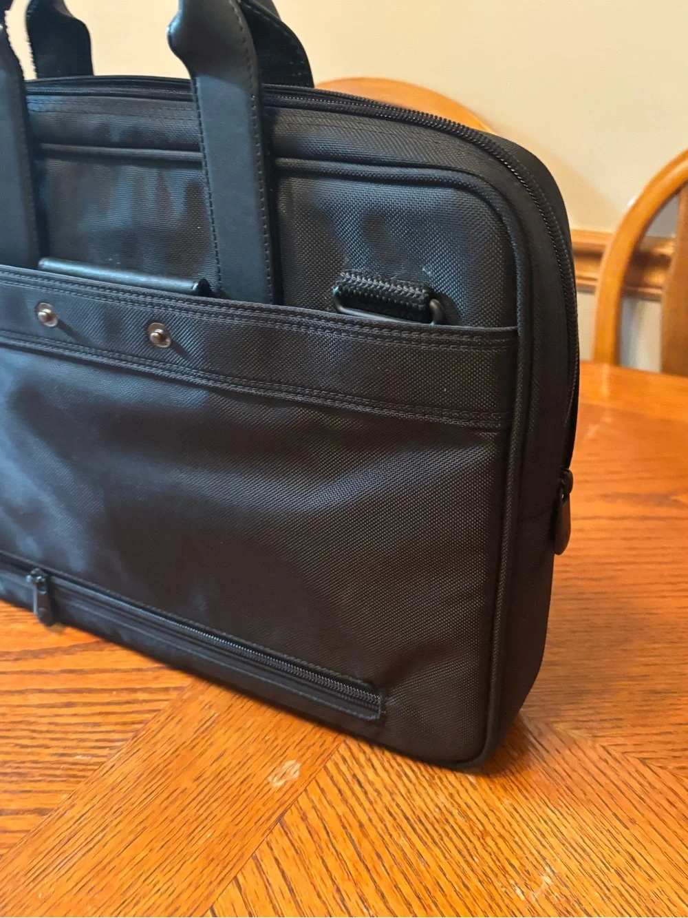 Briggs & Riley @work Black Ballistic Nylon Slim Laptop Briefcase Bag Tech Brief